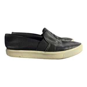Vince Women's Perforated Leather Blair Sneaker Black White Size 6.5